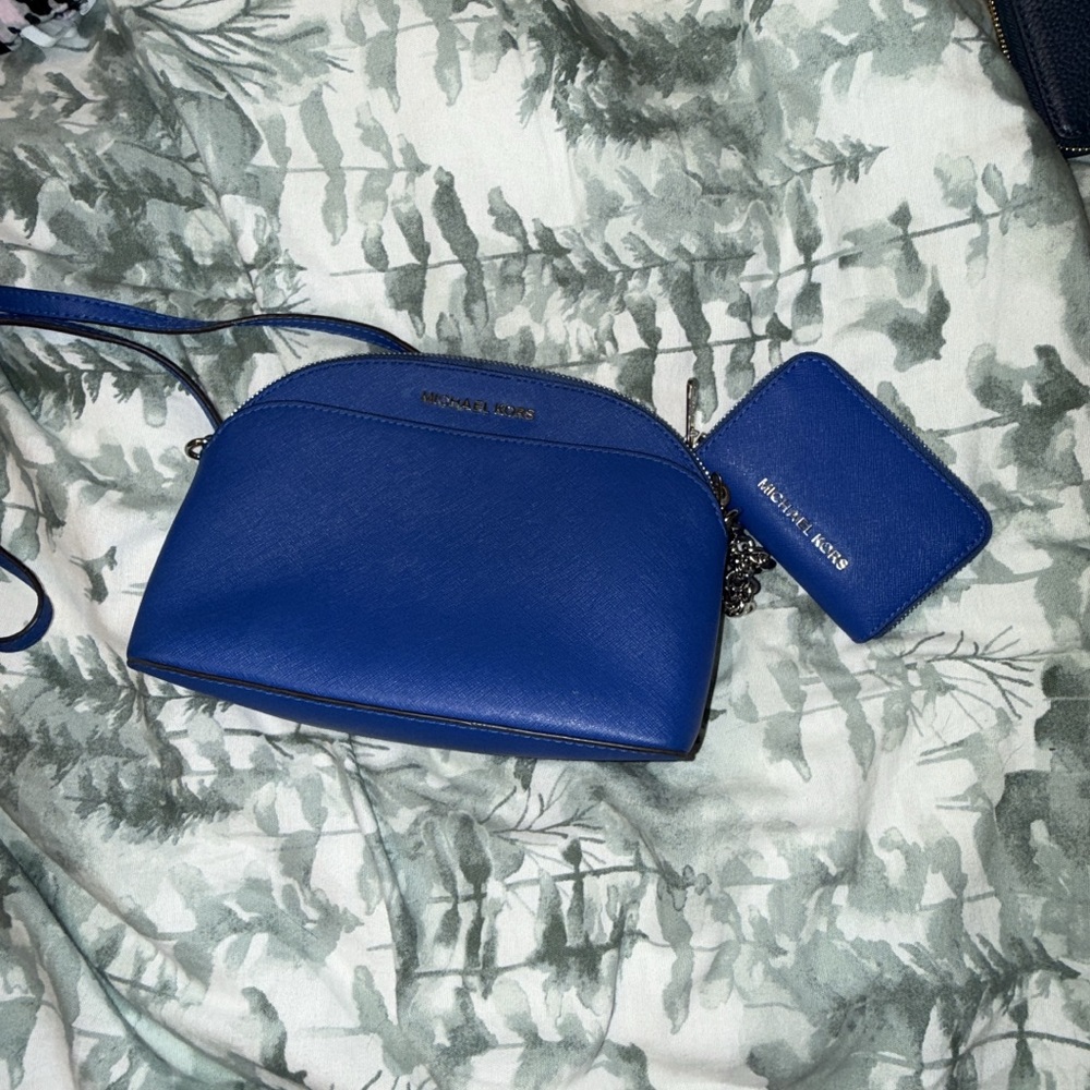 Michael Kors Royal Blue Crossbody Bag with Card Holder